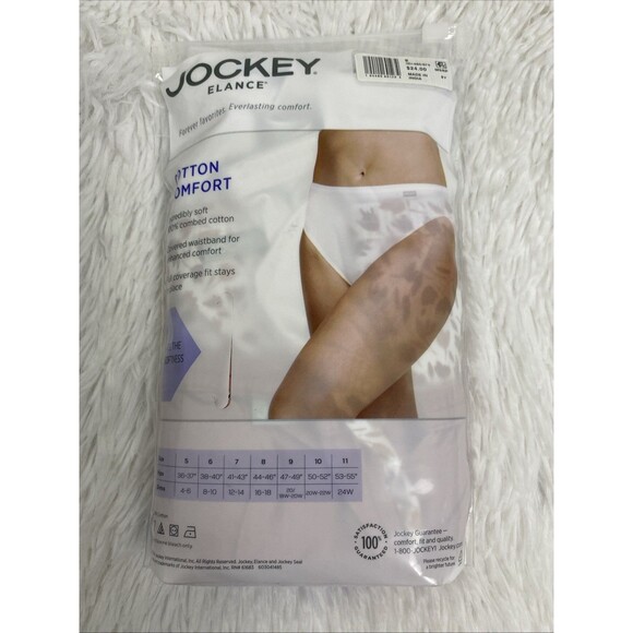 Jockey Elance Underwear French Cuts 100% Cotton Comfort 3 Pack Pink Floral White - Picture 10 of 10